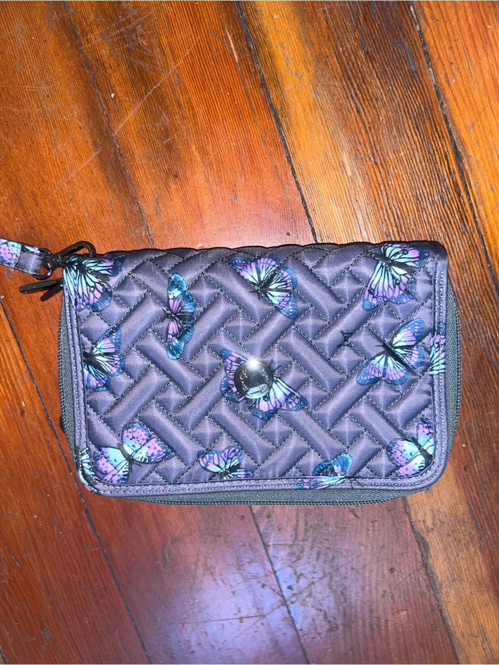 Lug Quickstep Convertible Wallet in gray butterfly pattern